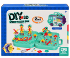 DIY 3D Screw Puzzle Box 2-in-1 with Electric Screwdriver – STEM Building Toy for Kids 3+
