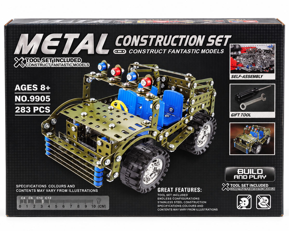 Aole Gainiain Metal Construction Set 283 Pcs – STEM Building Toy for Kids 8+