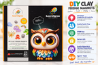 iLearnNgrow DIY Clay Fridge Magnets Making Kit – Creative Craft Activity for Kids 6+