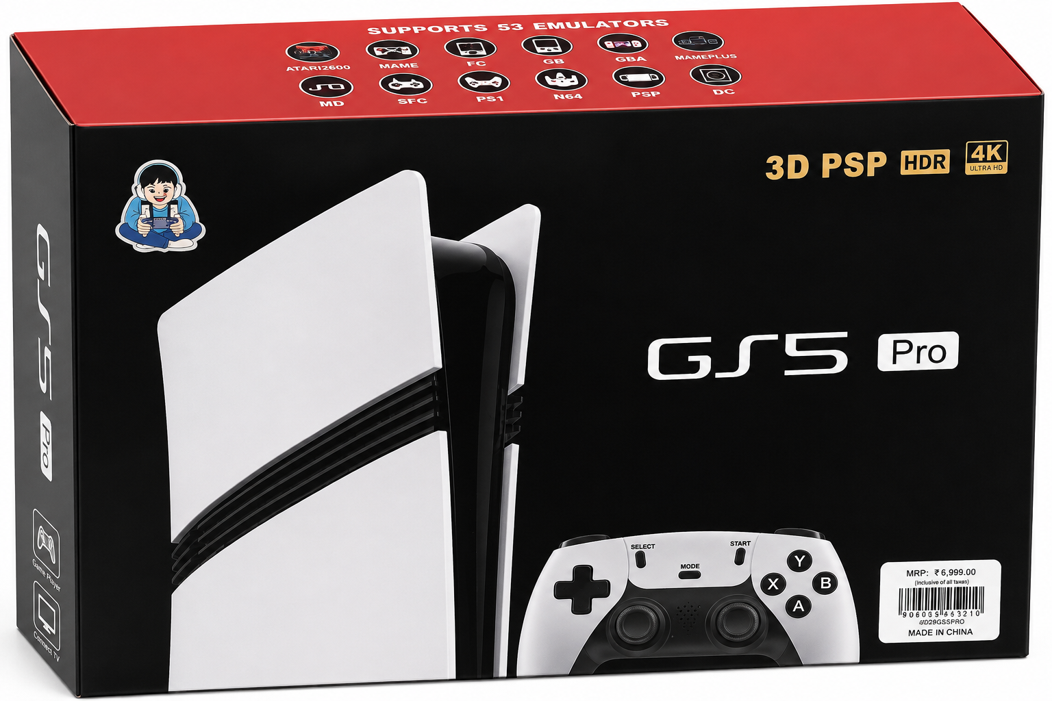GS5 Pro 4K Ultra HD Retro Gaming Console with Wireless Controller