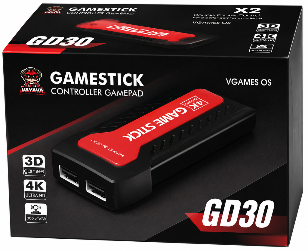 GD30 4K Ultra HD Game Stick Console with Wireless Gamepad – VGames OS