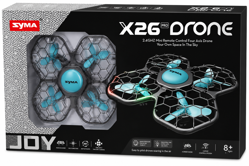 SYMA X26 Pro Mini RC Drone with Obstacle Avoidance, Altitude Hold & 360° Flips – 2.4GHz