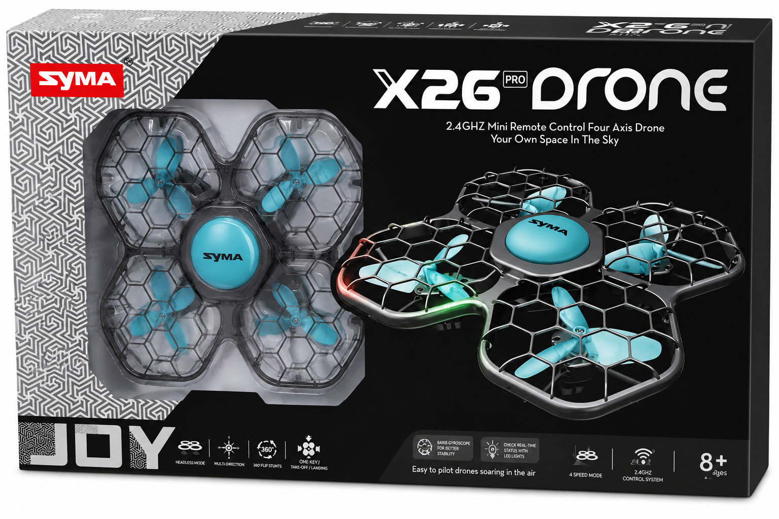 SYMA X26 Pro Mini RC Drone with Obstacle Avoidance, Altitude Hold & 360° Flips – 2.4GHz