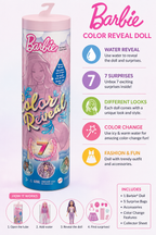 Barbie Color Reveal Doll with 7 Surprises – Water Reveal Mystery Doll | 3+ Years