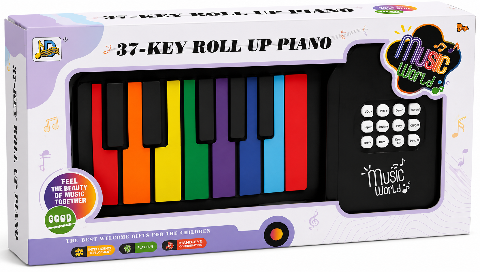 Music World 37-Key Roll Up Piano Keyboard for Kids – Portable Musical Learning Toy