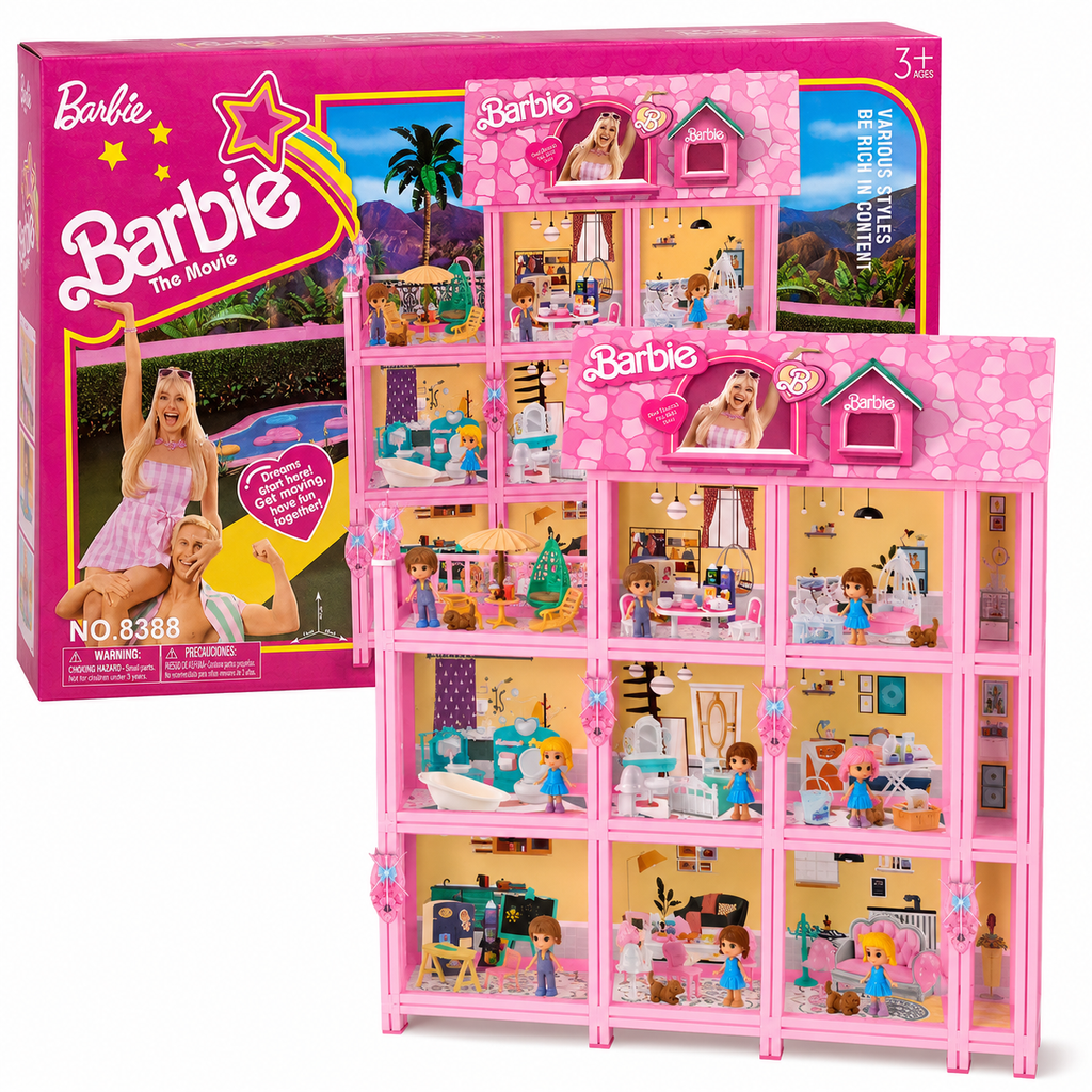 Barbie Dream House 3-Storey Dollhouse Playset with Furniture & Accessories – 8388
