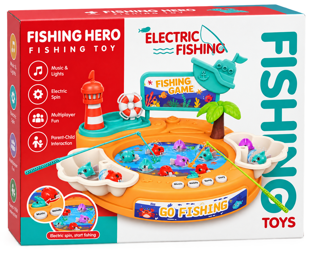Electric Fishing Toy Set for Kids with Rotating Fishing Game – 3+ Years