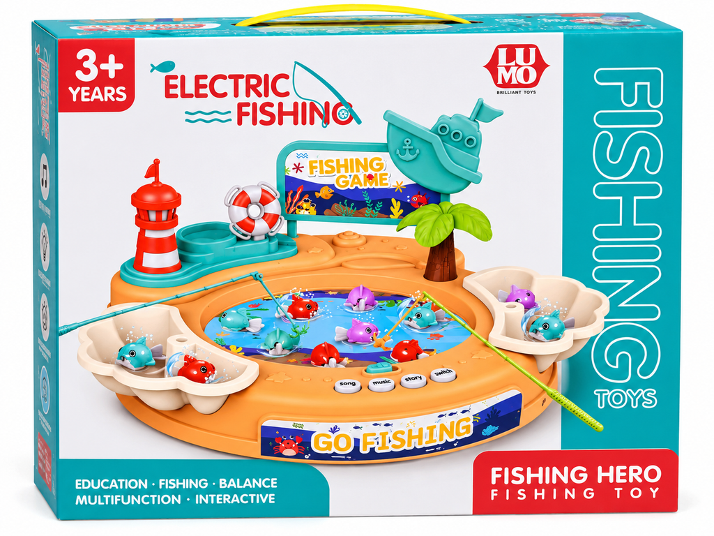 Electric Fishing Toy Set for Kids with Rotating Fishing Game – 3+ Years