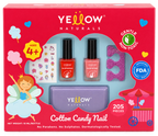 Yellow Naturals Cotton Candy Nail Kit for Kids 4+ Years – 205 Pieces