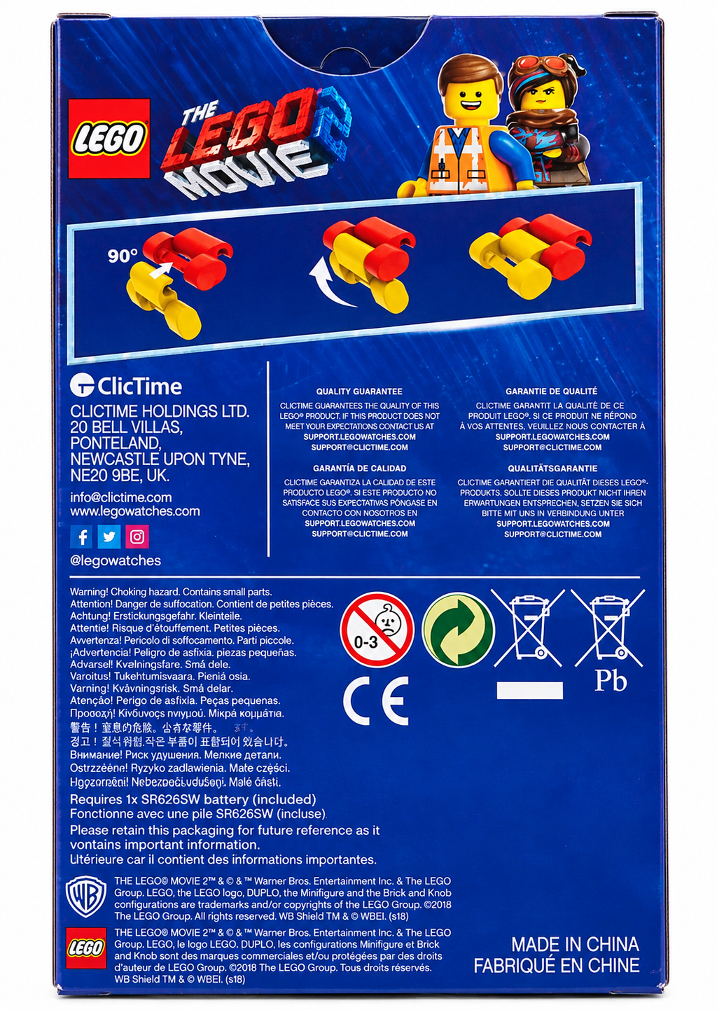 LEGO Movie 2 Emmet Buildable Watch 24 Pieces Age 6+