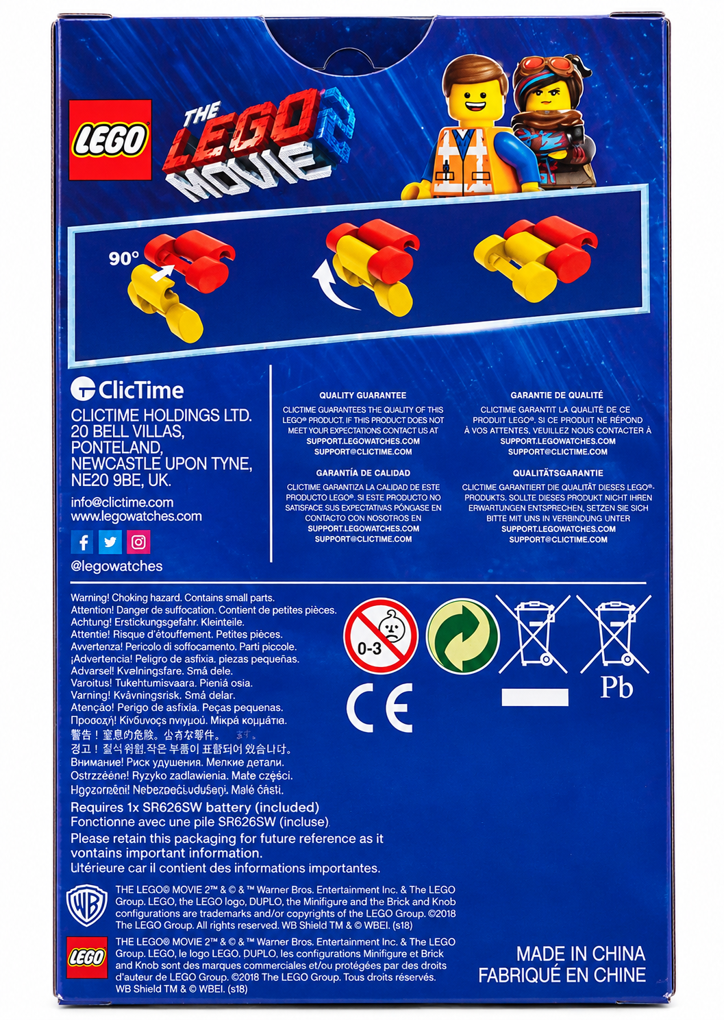 LEGO Movie 2 Emmet Buildable Watch 24 Pieces Age 6+