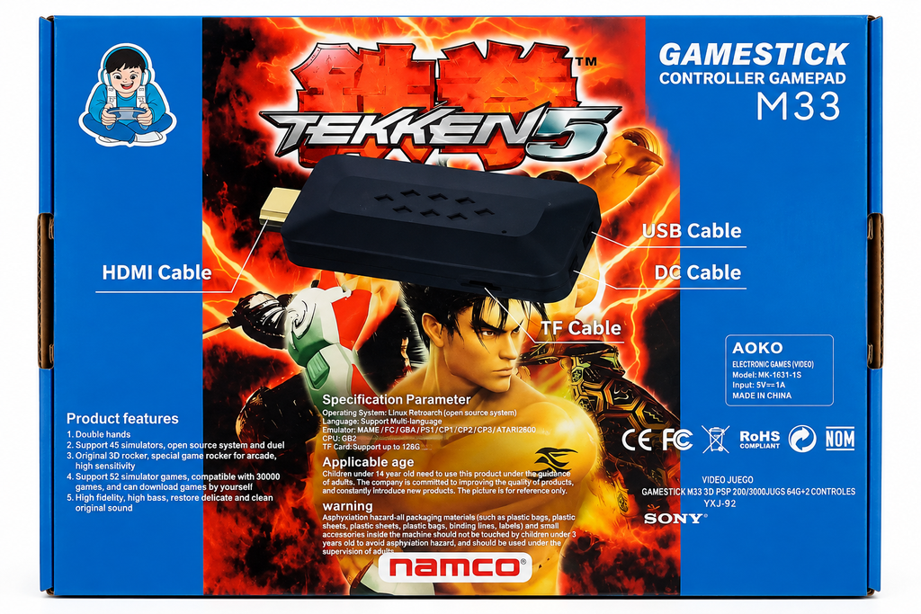 M33 2.4G Wireless Game Station 1080P with 45 Emulators & Dual Controllers