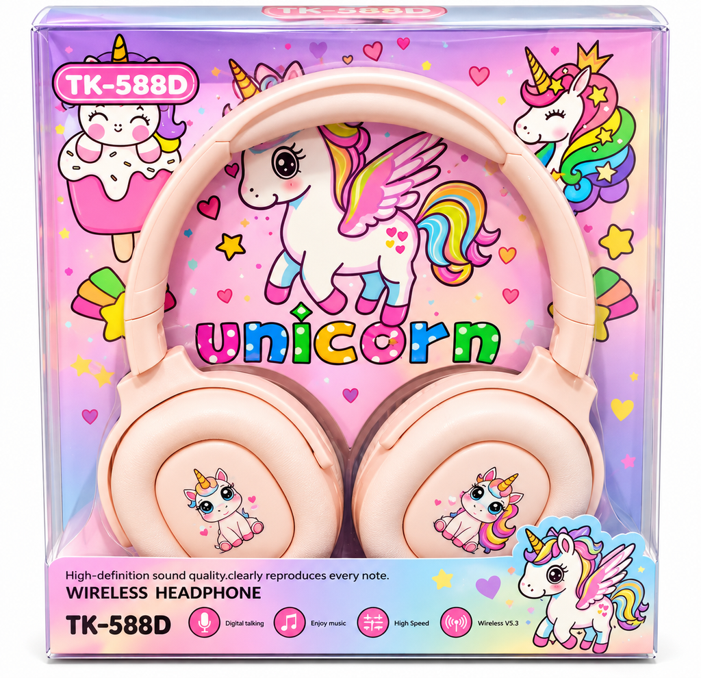 Unicorn Wireless Headphones for Kids – TK-588D Bluetooth Headset
