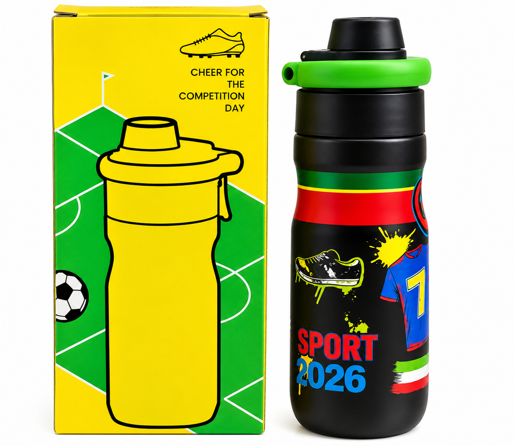 Kids Sports Water Bottle 650ml – Football Theme | Assorted Colours