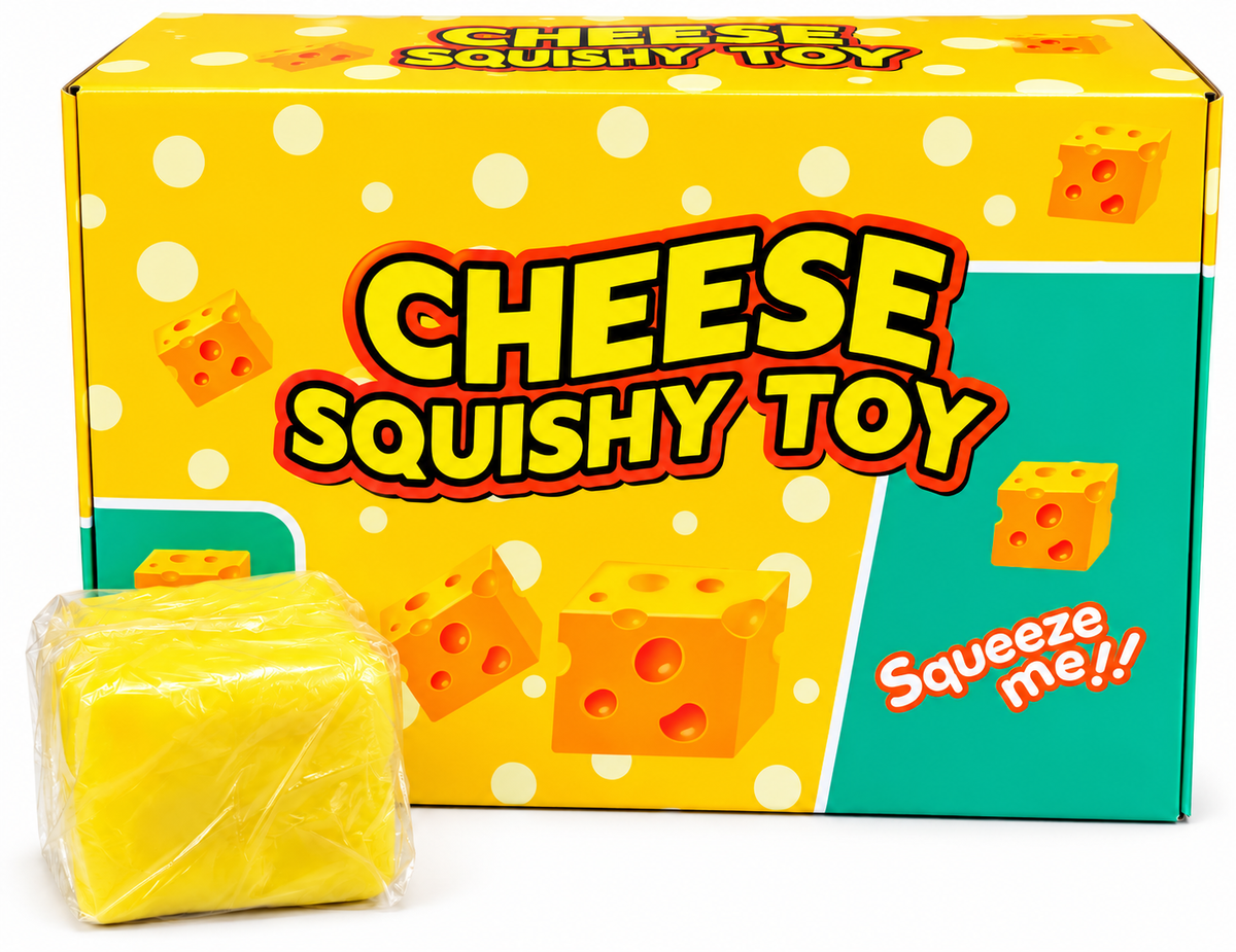 Cheese Squishy Toy – Soft & Squeezeable Stress Relief Toy 1pc