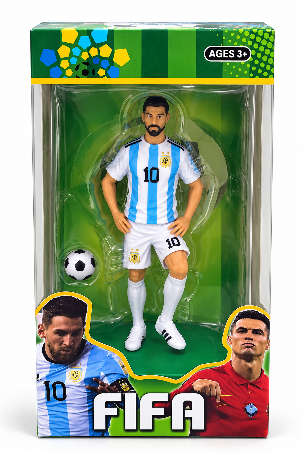 FIFA Argentina Football Player Action Figure with Soccer Ball for Kids 3+ Years