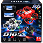 D10 Pro Drone with HD & 4K Camera, RGB Lights & Bottom Camera – 14+ Years