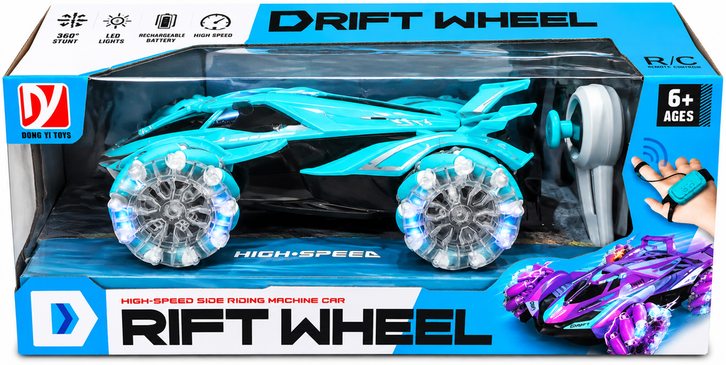 High-Speed RC Rift Wheel Stunt Car with Wrist Remote Control – 6+ Years
