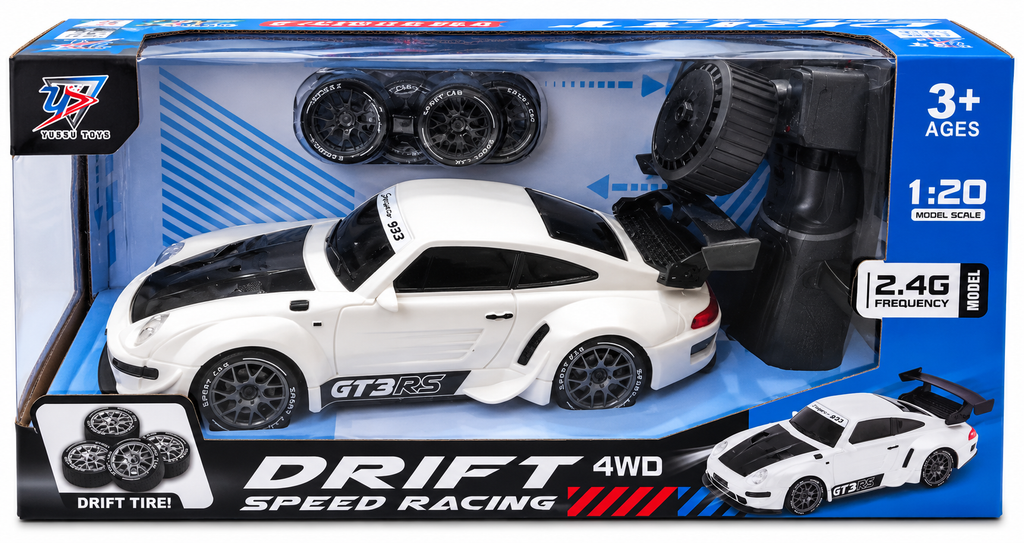 GT3 RS 4WD Remote Control Drift Car – 2.4GHz Remote Control Sports Racing Car with Drift Tires