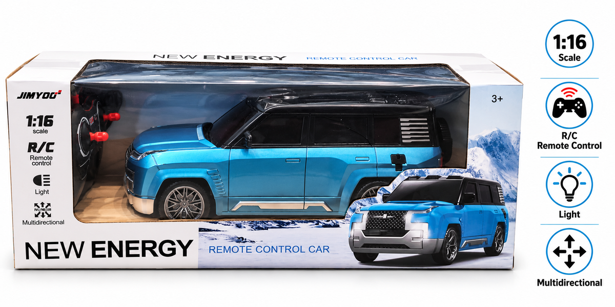 JIMYO New Energy 1:16 Scale Remote Control Car with Lights & Multi-Directional Movement