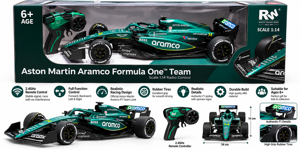 Aston Martin Aramco Formula One Team 1:14 Scale Remote Control Car