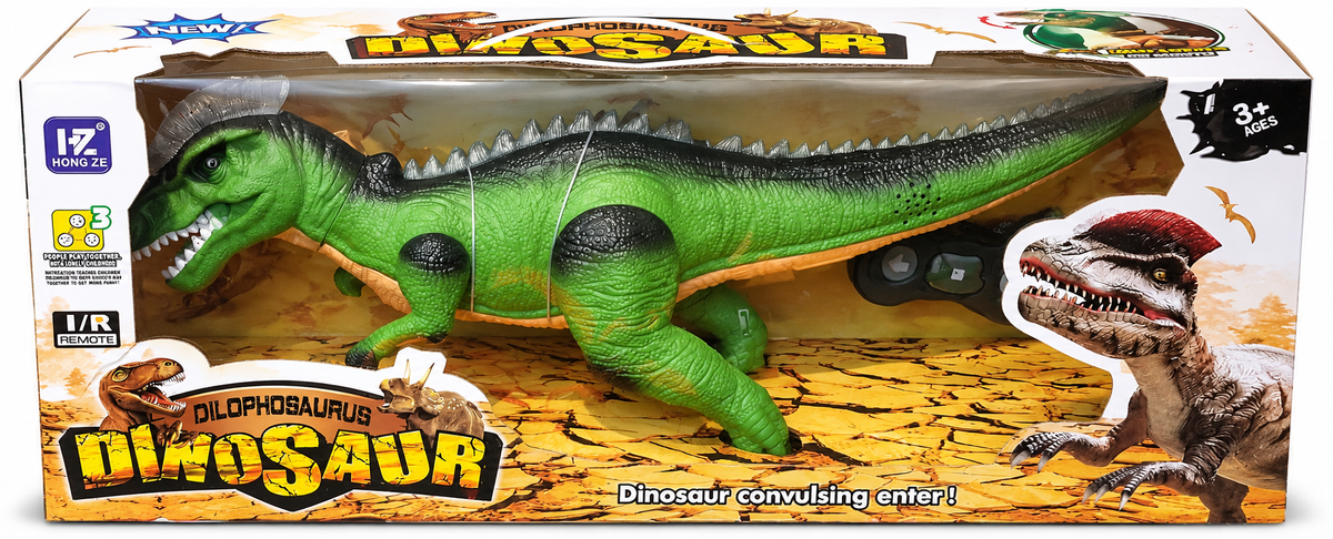 Hong Ze Remote Control Dinosaur Toy – Moving Dilophosaurus Dinosaur with Remote
