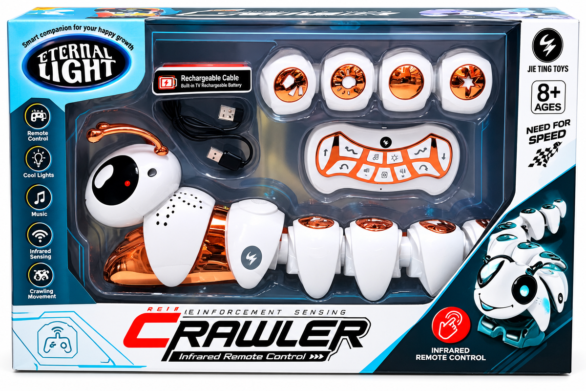 Eternal Light Fingerprint Sensing Crawler Robot with IR Remote Control