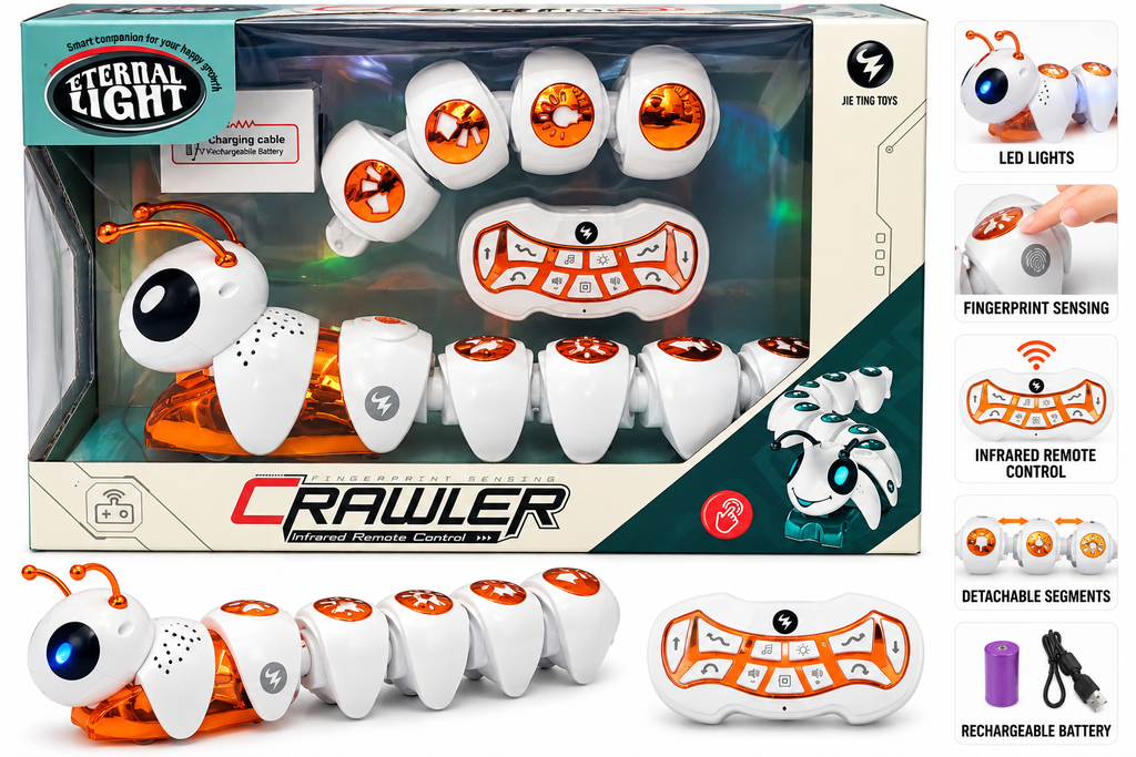 Eternal Light Fingerprint Sensing Crawler Robot with IR Remote Control