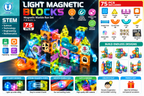 DIGE Light Magnetic Blocks 75 Pcs – Magnetic Marble Run STEM Set