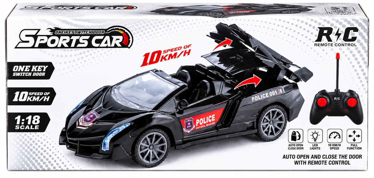 Remote Control Sports Car with One-Key Switch Door – Red