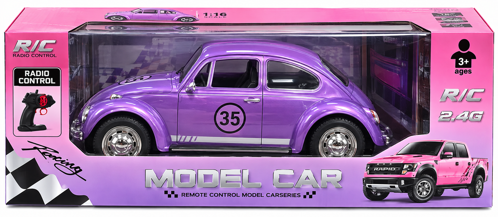 Remote Control Vintage Beetle Car for Kids 3+ Years – Purple