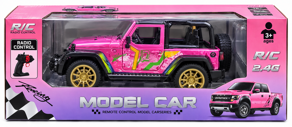 Remote Control Off-Road Jeep with Radio Control – Pink – 3+ Years