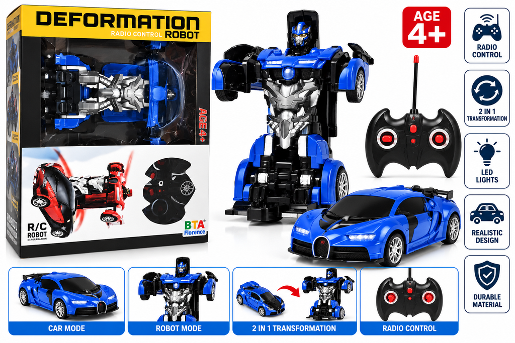Transformation Remote Control Robot Car Toy for Kids – Age 4+