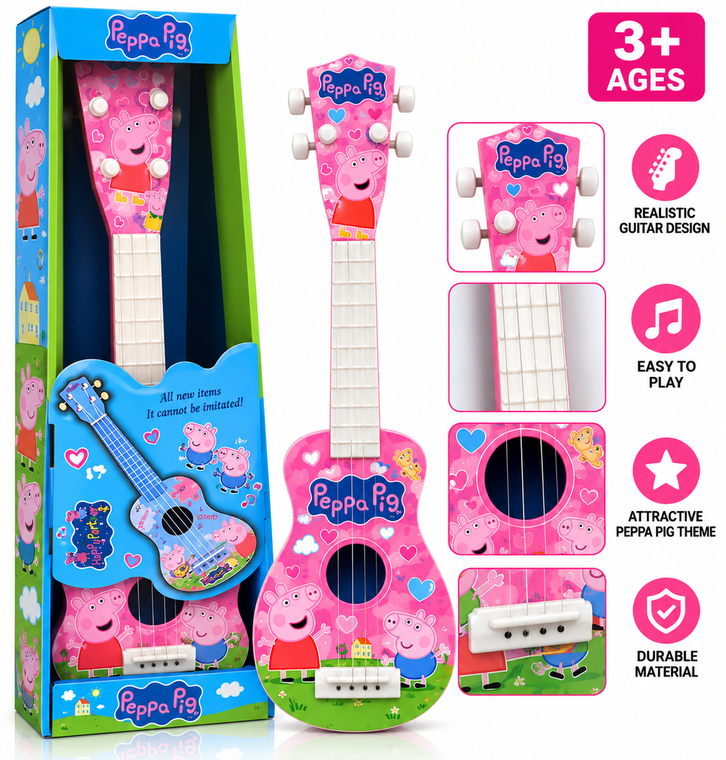 Peppa Pig Kids Acoustic Guitar Toy – Blue & Pink, Musical Instrument