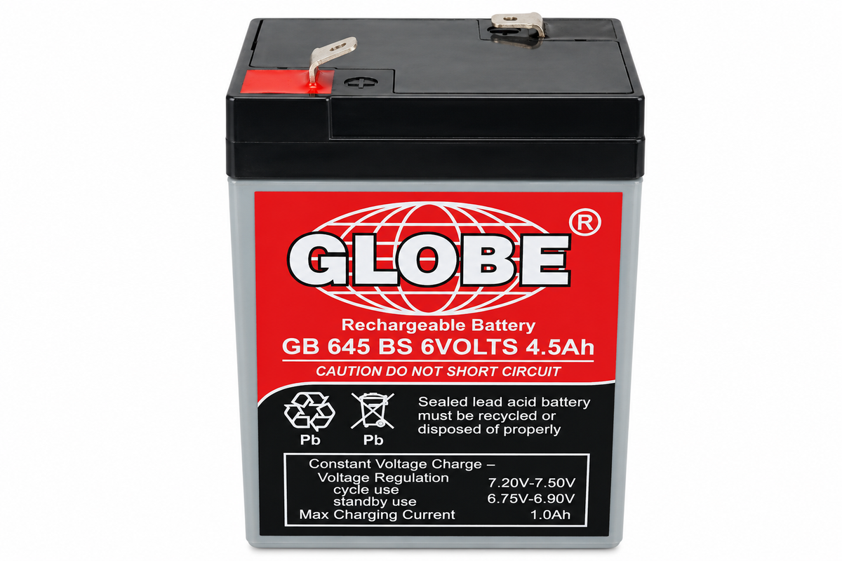 GLOBE GB 645 BS 6V 4.5Ah Sealed Rechargeable Lead Acid Battery