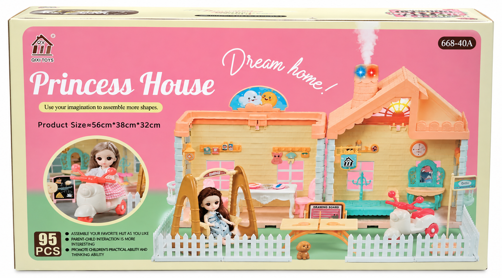 Princess House Dream Home Building Set 95 Pcs – Doll House Construction Toy