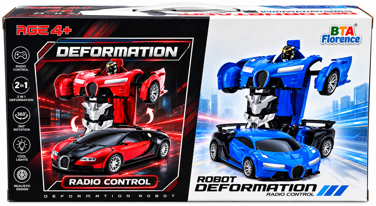 Deformation Robot RC Car 2-in-1 Radio Control Transforming Toy for Kids 4+ Years