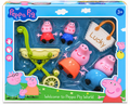 Peppa Pig Family Figure Set with Stroller & Accessories – 4-Piece Play Set for Kids 3+