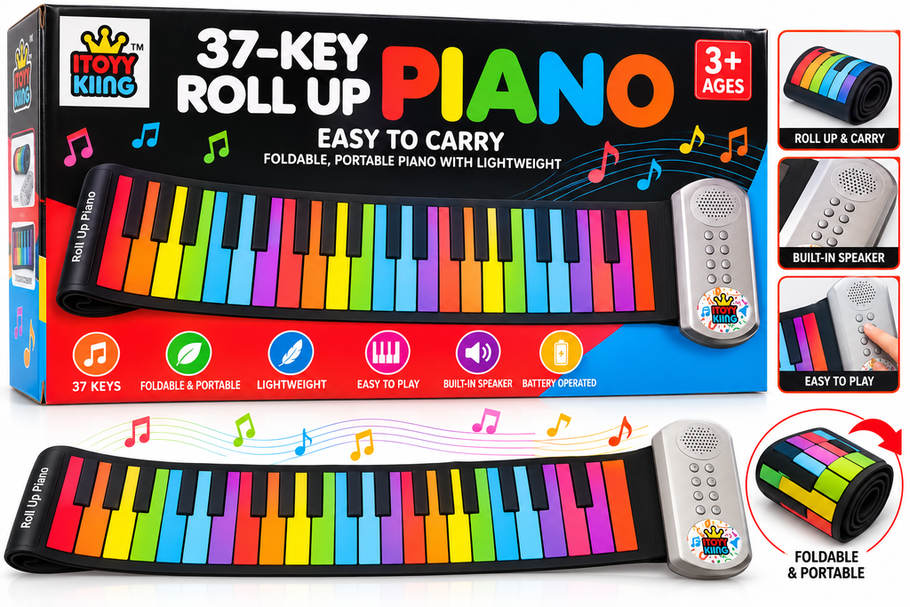 iToy King 37-Key Roll-Up Piano Portable Foldable Keyboard