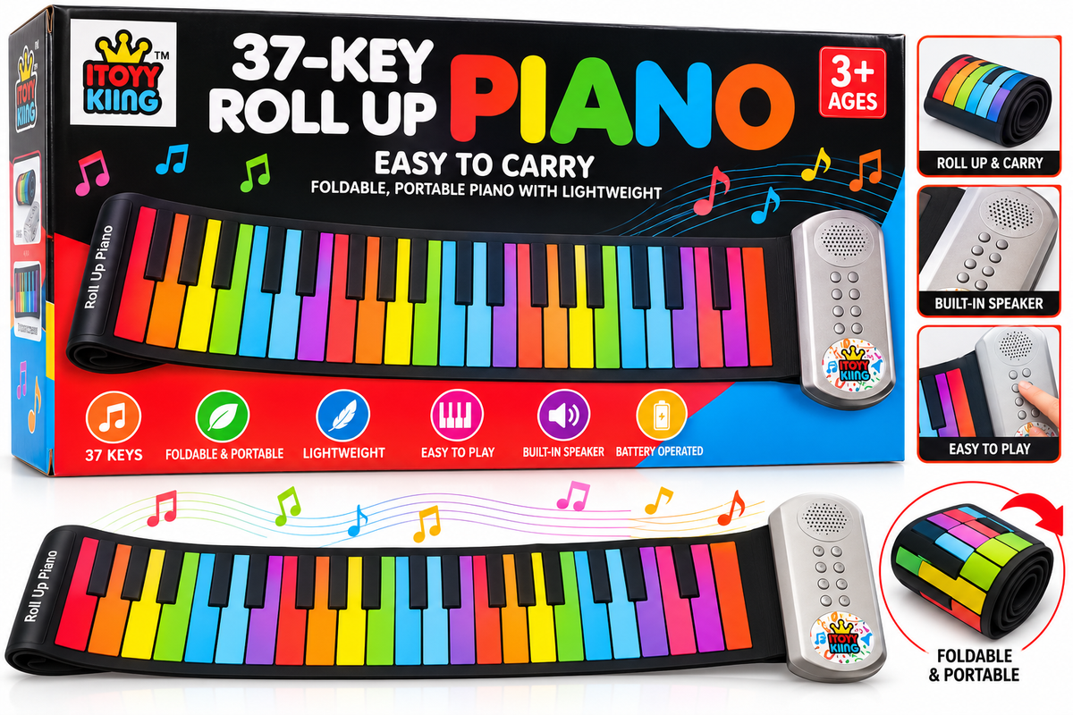 iToy King 37-Key Roll-Up Piano Portable Foldable Keyboard