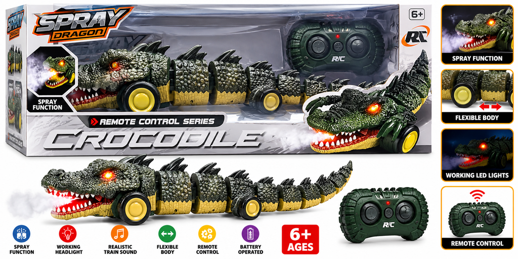 RC Crocodile Remote Control Toy Car for Kids 6+ Years