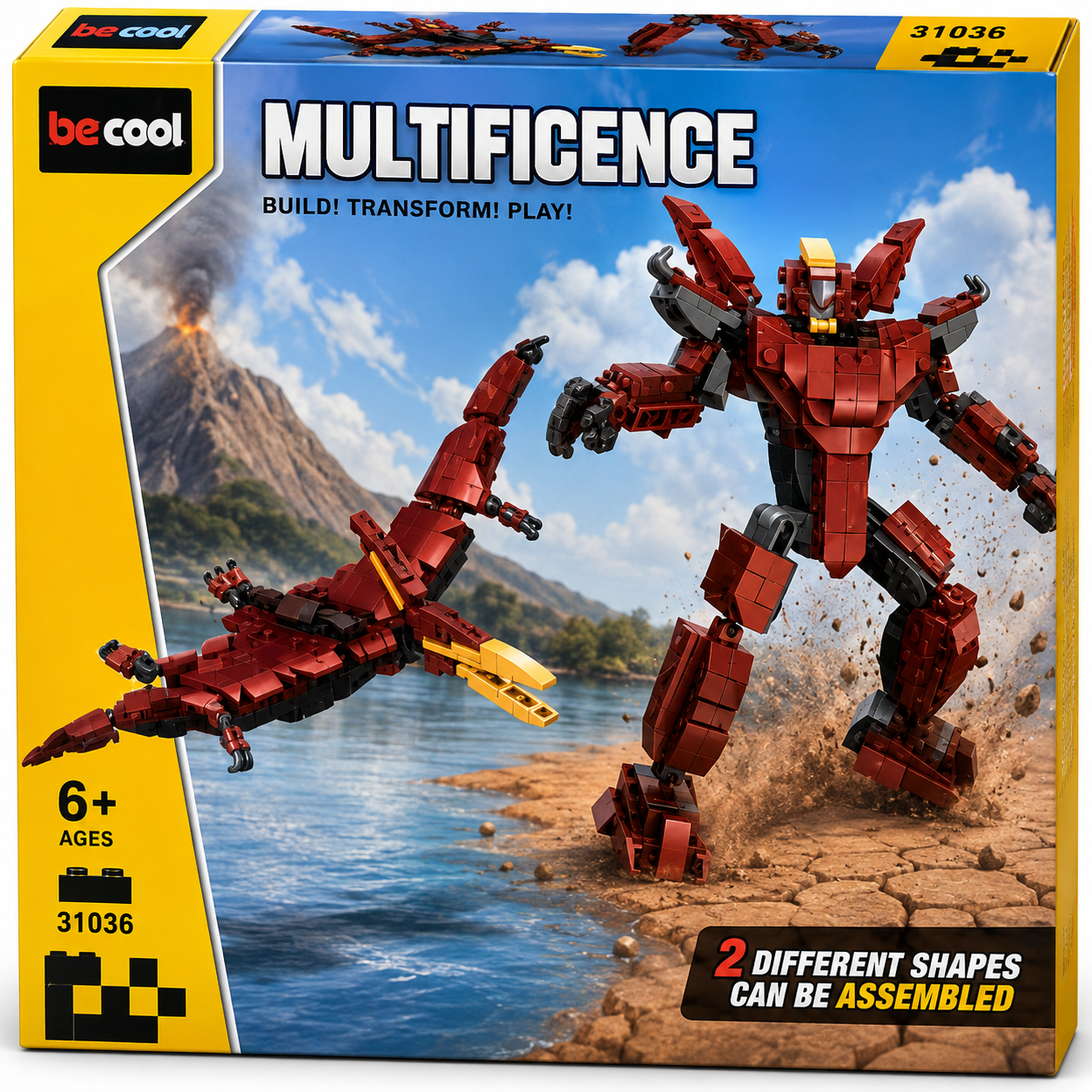 Multificence 2-in-1 Dragon & Robot Building Blocks Set – Model 31036