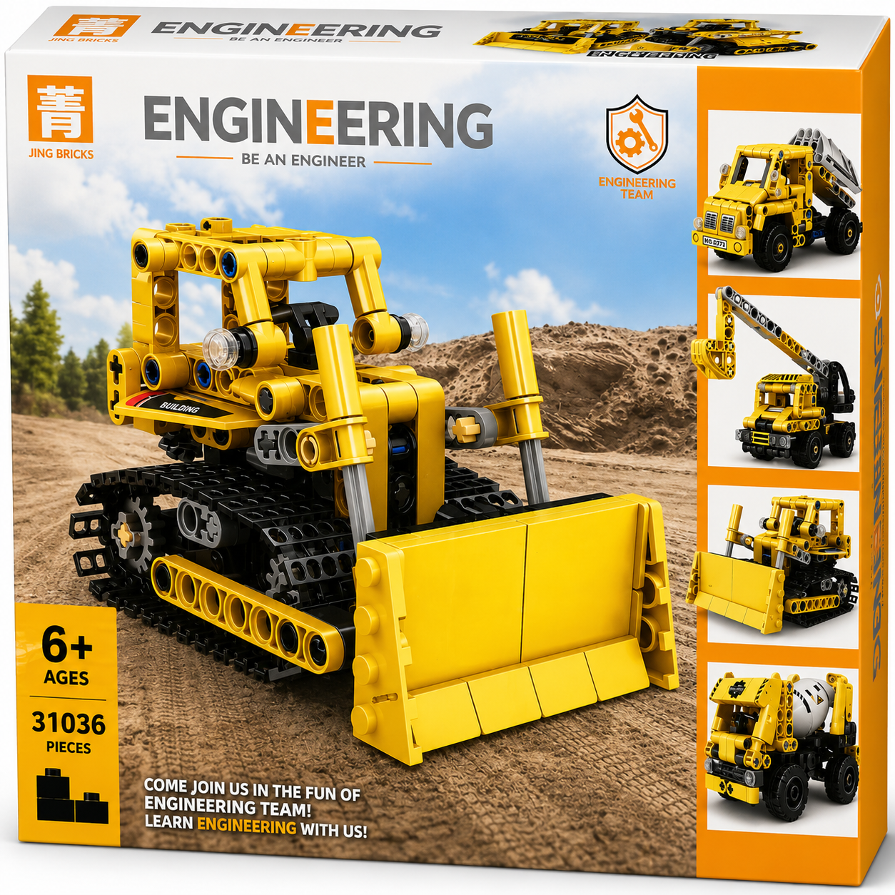 Engineering Team Multi-Model Construction Vehicle Building Blocks Set for Kids