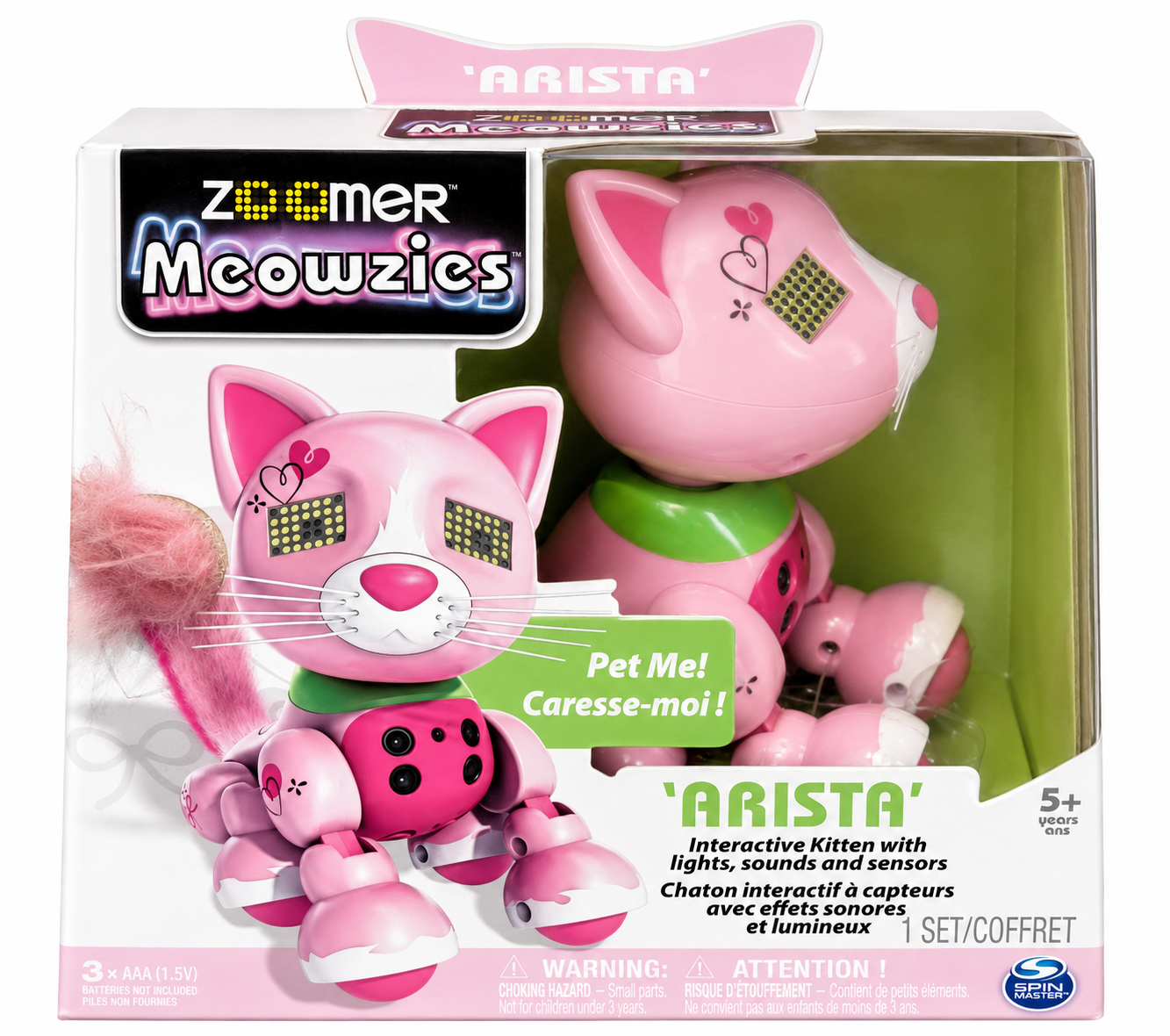 Zoomer Meowzies Arista Interactive Robotic Kitten with Lights, Sounds & Sensors