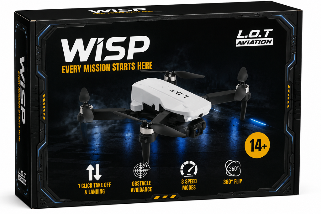 L.O.T Aviation WISP RC Drone with Dual Camera, Obstacle Avoidance & 360° Flip