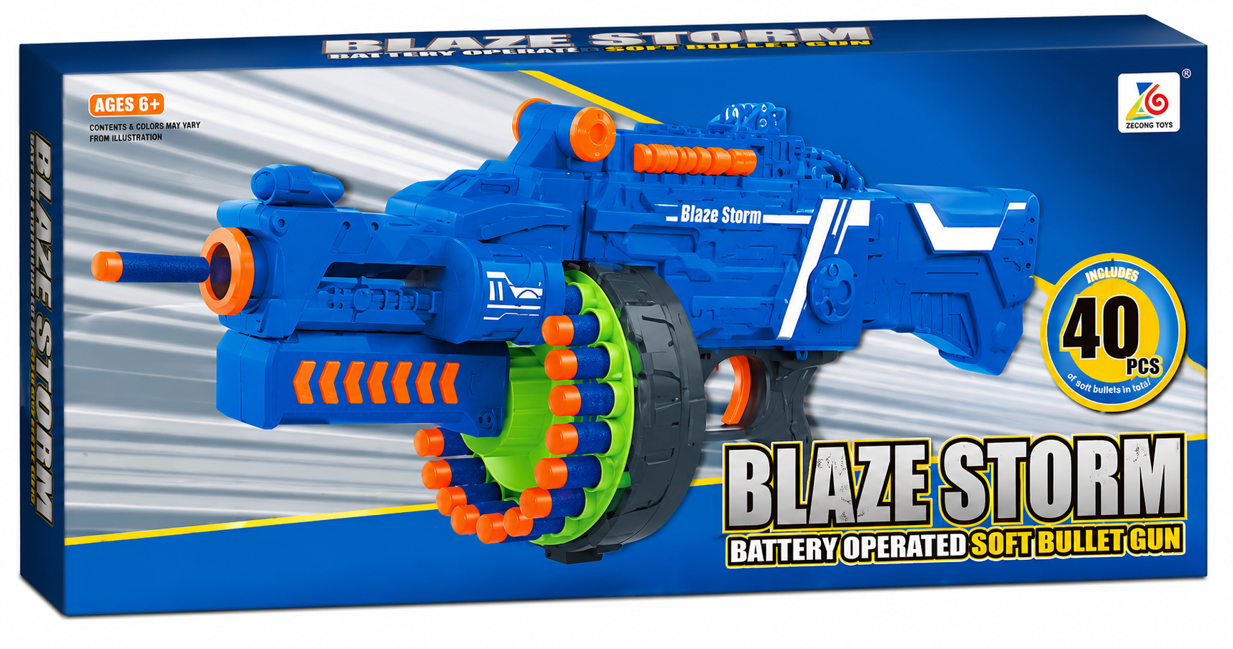 Blaze Storm Battery Operated Soft Bullet Gun with 40 Foam Darts