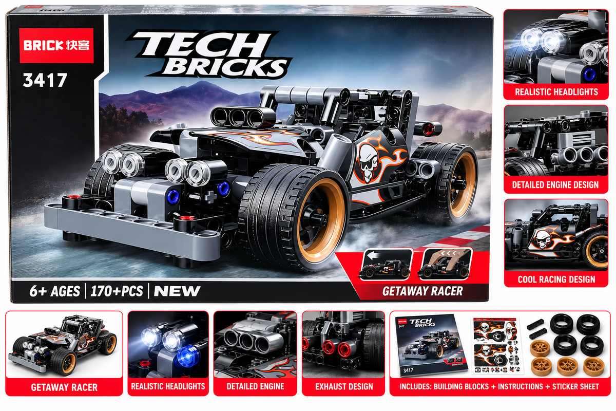 Tech Bricks 3417 Getaway Racer Building Blocks Set – 170+ Pcs