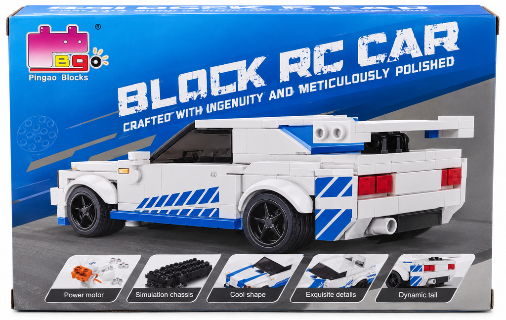 Pingao Blocks 70054 Block RC Car Building Set – 231 Pcs, 2.4GHz Remote Control