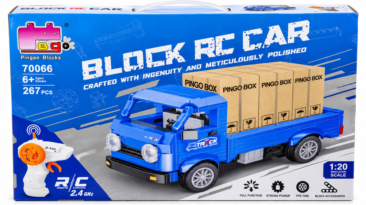 Pingao Blocks 70066 Block RC Truck Building Set – 267 Pcs, 2.4GHz Remote Control
