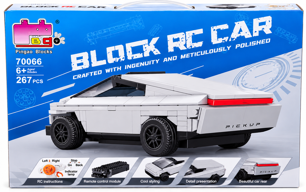 Pingao Blocks RC Pickup Truck Building Set with Remote Control